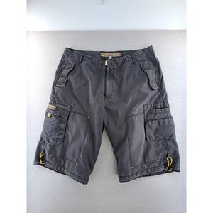 JNCO Cargo Shorts Y2K 90s Mens 38 Gray Baggy Hip Hop Convertible Zip Off W39"